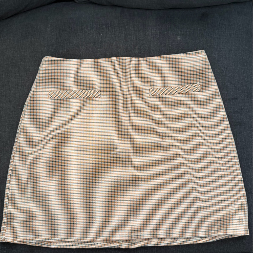 Altar'd State Tan Plaid Pencil Skirt